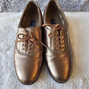 Easy Spirit Women Motion Leather Anti-Gravity Lace-Up Comfort Shoes Size 9 Gold‎